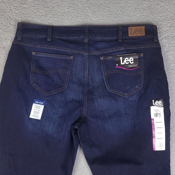 Lee Jeans‎ Women's 22 W Blue Regular Fit Straight Leg High Rise Dark 42x27 - Picture 7 of 16